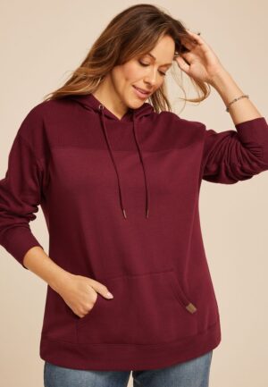 Plus Size Homeward Knit Trim Hoodie