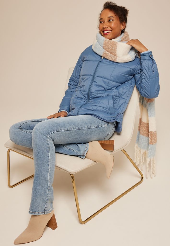 Blue Packable Quilted Puffer Jacket - Image 3
