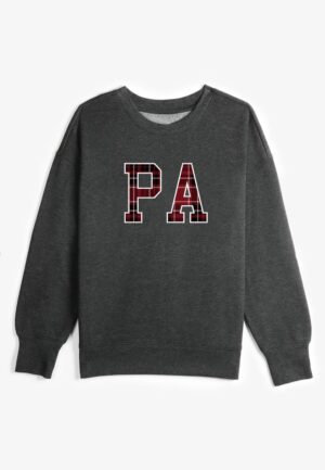Plus Size State Plaid Crew Neck Sweatshirt
