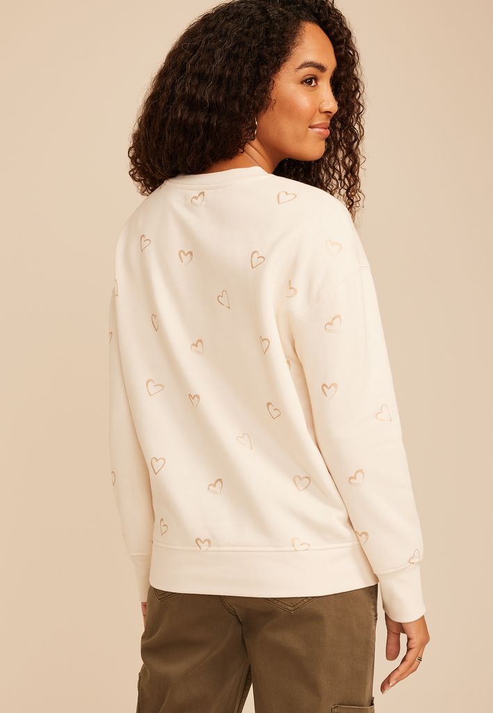 Gold Foil Hearts Crew Neck Sweatshirt - Image 2