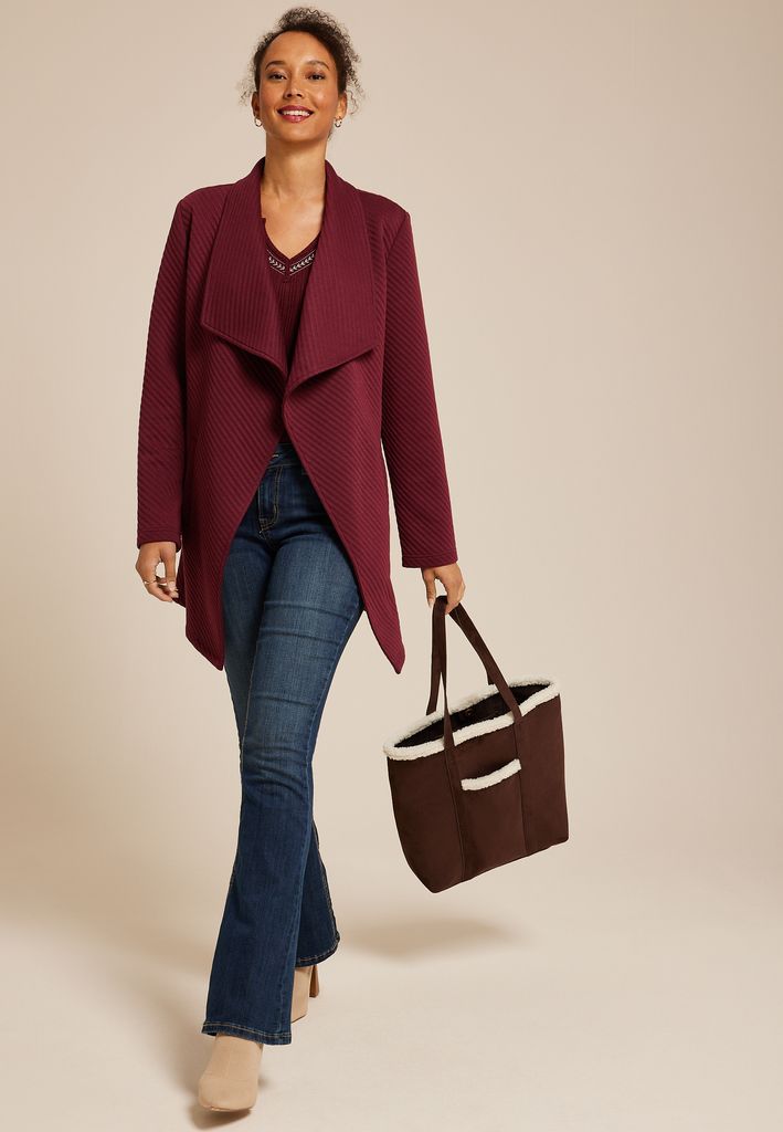 Ribbed Waterfall Cardigan - Image 3