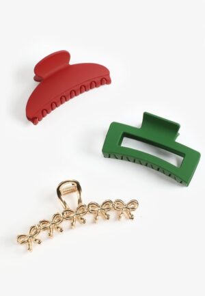 3 Pack Holiday Claw Clips