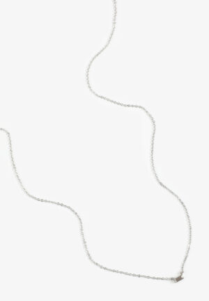 Silver Dainty Rectangle Pendant Necklace