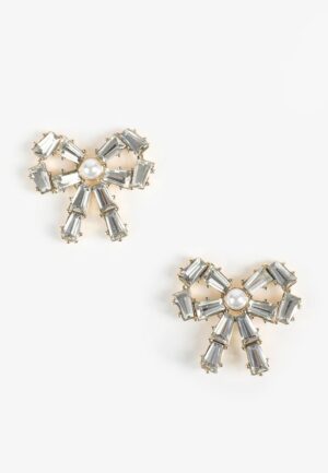 Crystal Bow Stud Earrings
