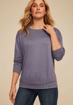 24/7 Hacci Ribbed Side Long Sleeve Tee