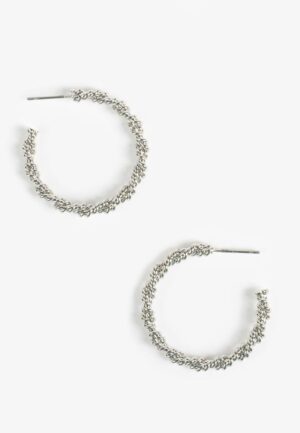 Silver Twisted Hoop Earrings