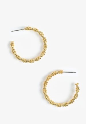 Gold Twisted Hoop Earrings