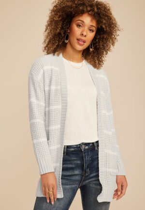 Chenille Stripe 90s Slouch Cardigan