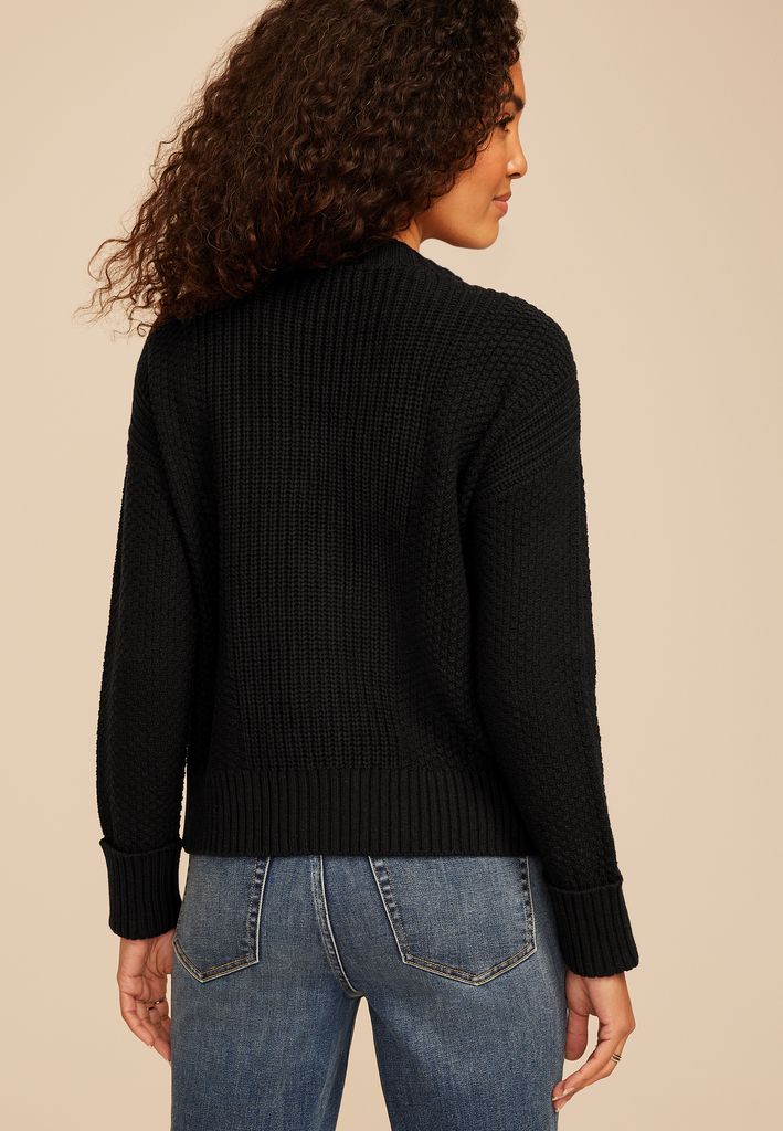 Mixed Stitch Button Front Cardigan - Image 2