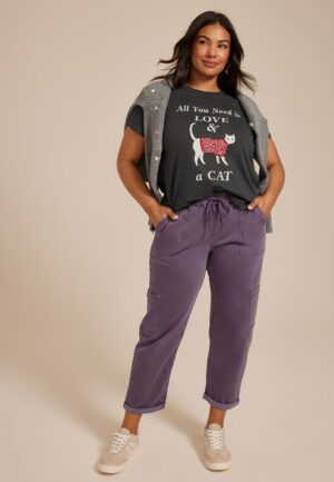 Plus Size All You Need Is Love And A Cat Classic Fit Graphic Tee
