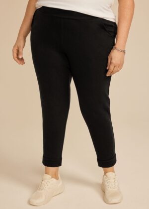 Plus Size Cloud Scuba Knit High Rise Tapered Pant