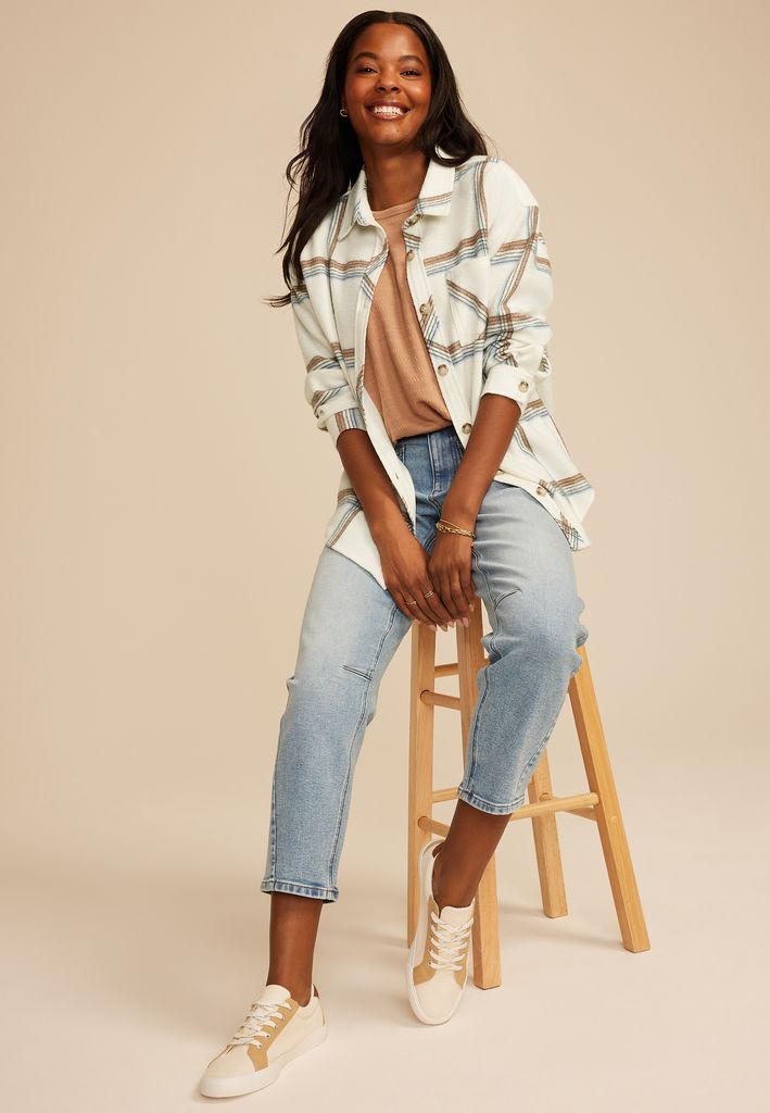 Plaid Fleece Shacket - Image 3