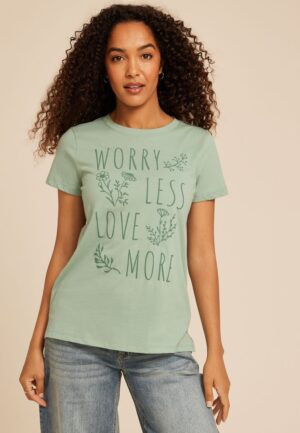 Worry Less Love More Classic Fit Graphic Tee