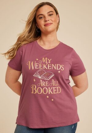 Plus Size My Weekends Are All Booked Classic Fit Graphic Tee