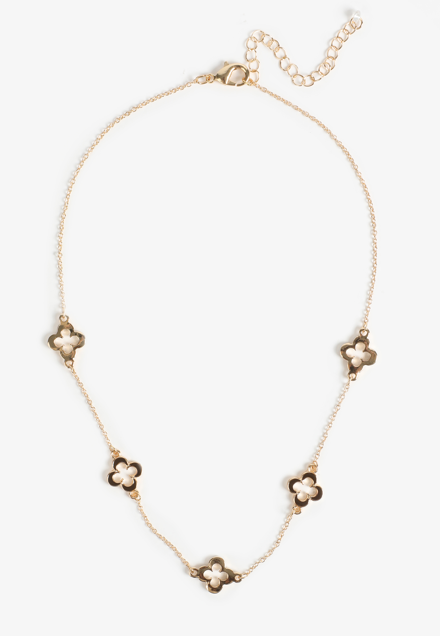 Gold And Brown Clover Dainty Necklace - Image 2