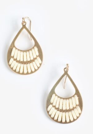 Gold Corded Teardrop Earrings