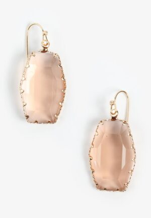 Pink Stone Drop Earrings