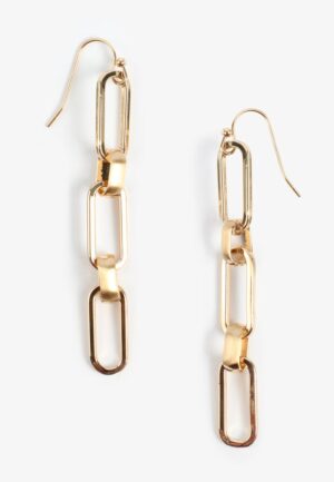 Gold Chain Link Drop Earrings