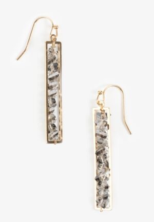 Sparkling Crystal Bar Drop Earrings