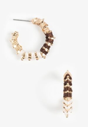 Neutral Wrapped Hoop Earrings