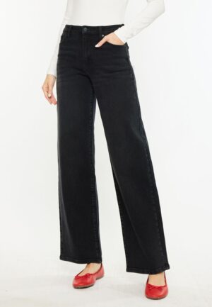 KanCan&trade; Black High Rise Wide Leg Jean